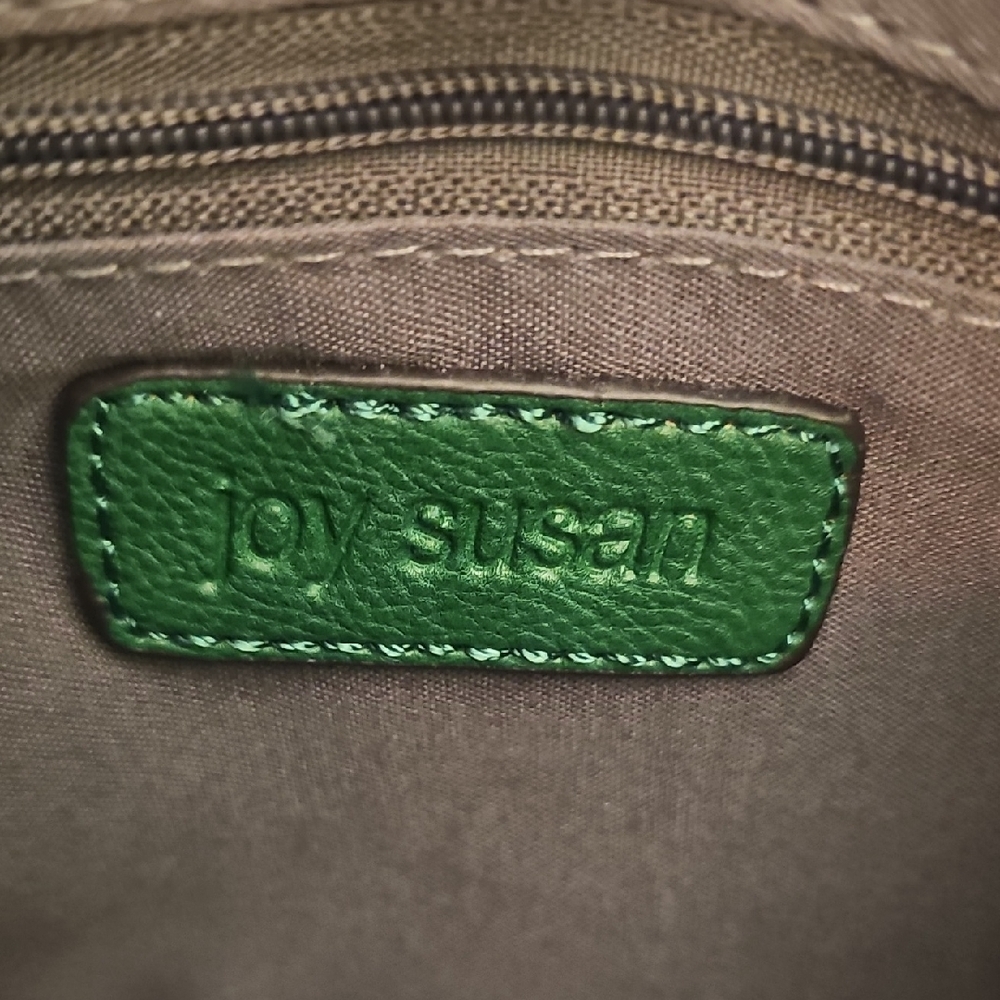Joy Susan Dark Green Leather Crossbody with Adjustable Strap - Picture 4 of 5